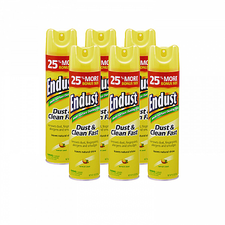 Endust Multi-Surface Dusting and Cleaning Spray, Lemon Zest Scent, 12.5 oz Aerosol Spray, 6/Carton (CB508171)