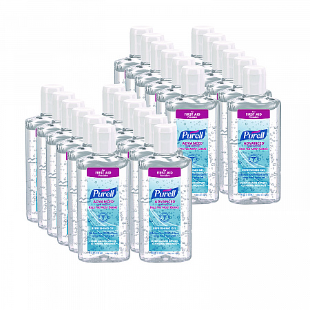 Advanced Hand Sanitizer Refreshing Gel, 4 oz Flip-Cap Bottle, Clean Scent, 24/Carton (965124)