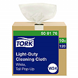 Light Duty Cleaning Cloth Pop Up Box, 1-Ply, 8.3 x 16.1, White, 120 Cloths/Pack, 10 Packs/Carton (500176)