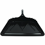 Heavy-Duty Commercial Dust Pan, 16 x 15.5, 5.38" Handle, 20-Gauge Steel, Black (4216)