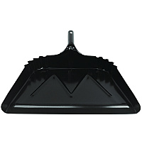 Heavy-Duty Commercial Dust Pan, 16 x 15.5, 5.38" Handle, 20-Gauge Steel, Black (4216)