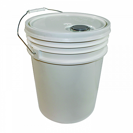 Utility Bucket with Lid, Polyethylene, White, 11.25