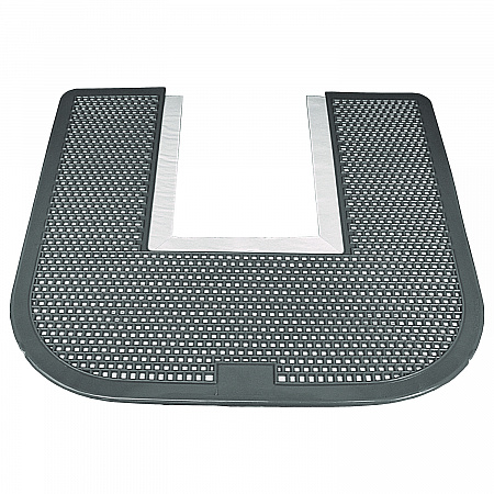 Disposable Urinal Floor Mat, U-Shaped, Orchard Zing Scent, Gray Non-Slip Perforated Surface, 23