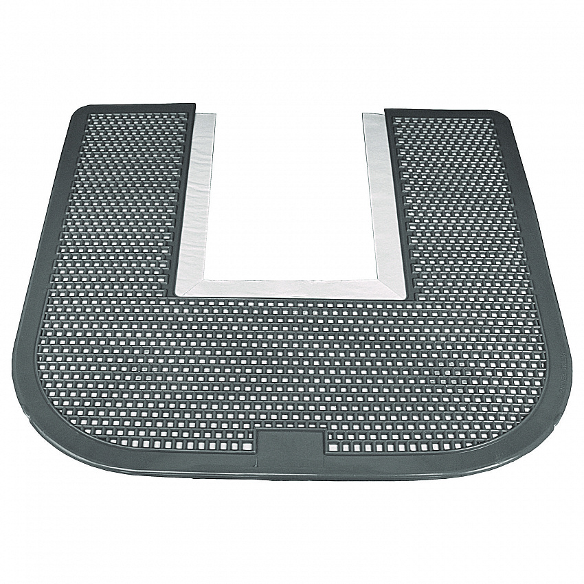 Disposable Urinal Floor Mat, U-Shaped, Orchard Zing Scent, Gray Non-Slip Perforated Surface, 23" x 21.63", 6/Carton (1550CT)