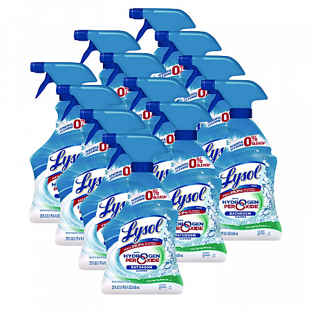 Bathroom Cleaner with Hydrogen Peroxide, Cool Spring Breeze Scent, 22 oz Trigger Spray Bottle, 12/Carton (85668CT)