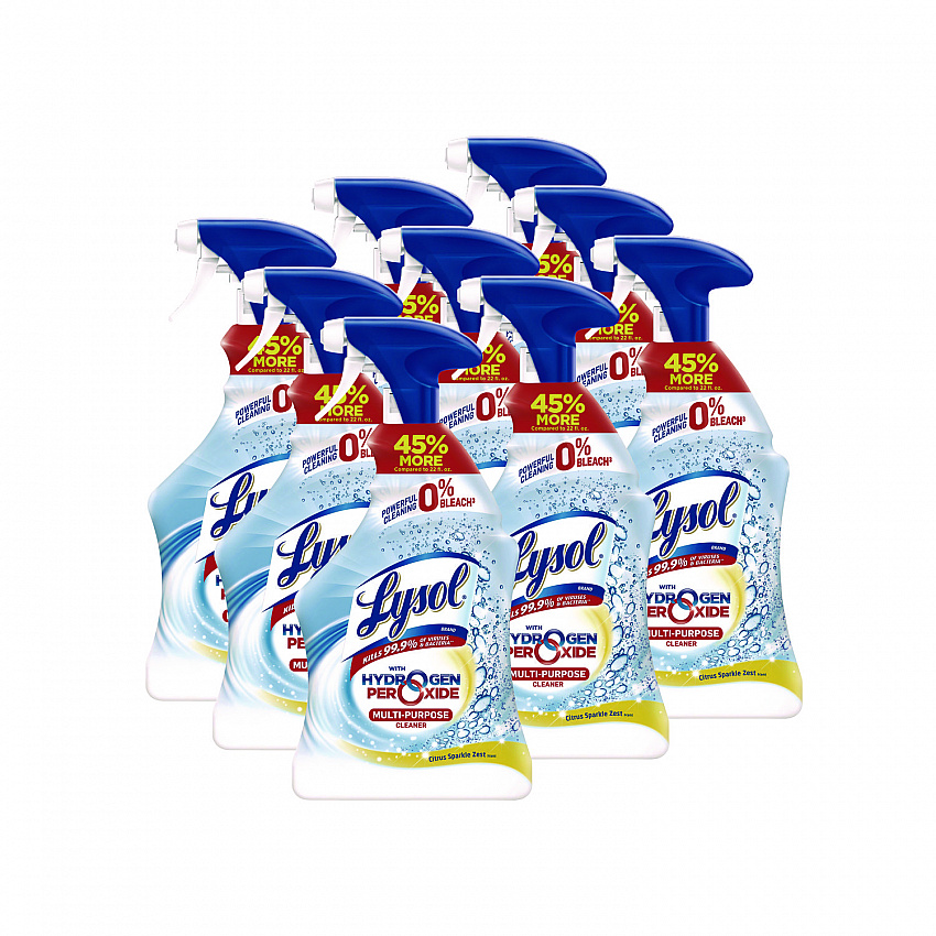 Multi-Purpose Hydrogen Peroxide Cleaner, Citrus Sparkle Zest Scent, 32 oz Trigger Spray Bottle, 9/Carton (89289CT)