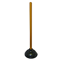 Plunger, 20" Wood Handle, 6" dia, Black (9201)