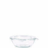 SafeSeal Tamper-Resistant, Tamper-Evident Bowls with Flat Lid, 8 oz, 5.5" Diameter x 1.7" h, Clear, Plastic, 240/Carton (CTR8BF)