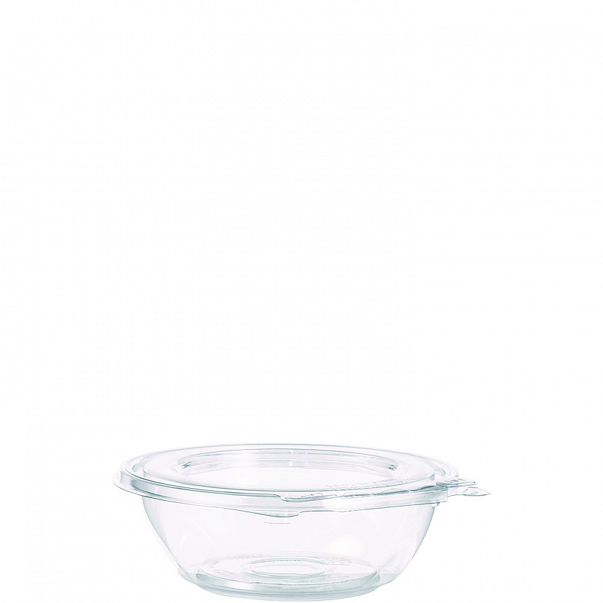 SafeSeal Tamper-Resistant, Tamper-Evident Bowls with Flat Lid, 8 oz, 5.5" Diameter x 1.7" h, Clear, Plastic, 240/Carton (CTR8BF)