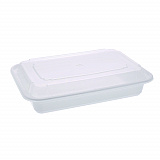 Newspring VERSAtainer Microwavable Containers, Base/Lid Combo, 8.8 x 6 x 2, White/Clear, Plastic, 150/Carton (NC868)