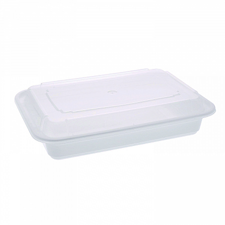 Newspring VERSAtainer Microwavable Containers, Base/Lid Combo, 8.8 x 6 x 2, White/Clear, Plastic, 150/Carton (NC868)