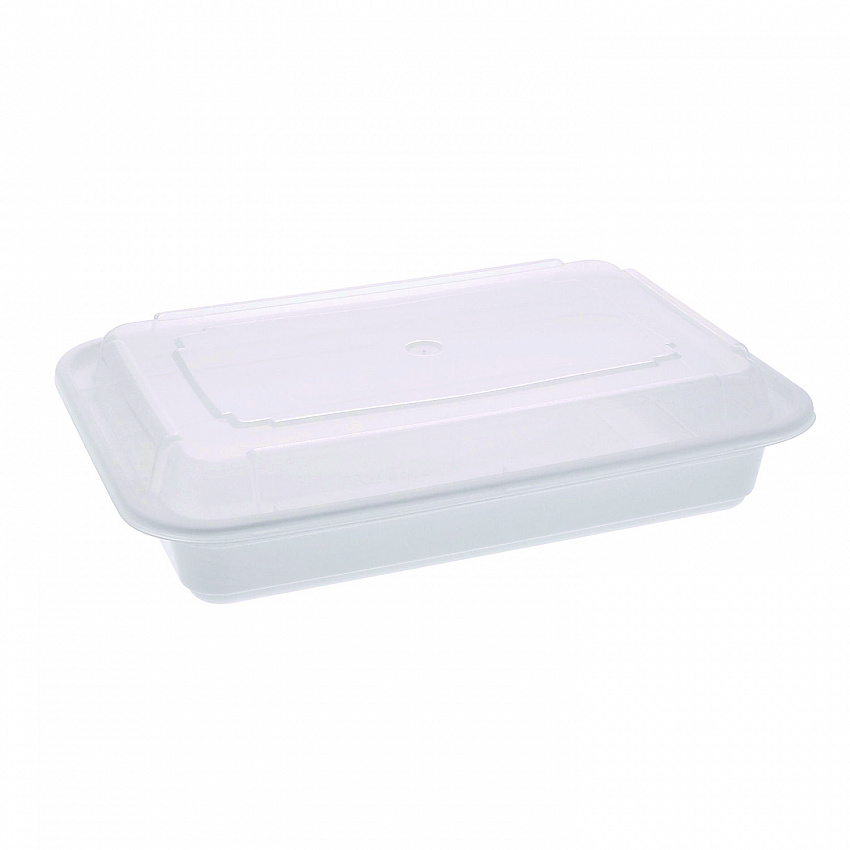 Newspring VERSAtainer Microwavable Containers, Base/Lid Combo, 8.8 x 6 x 2, White/Clear, Plastic, 150/Carton (NC868)