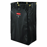 Zippered Vinyl Cleaning Cart Bag for Rubbermaid Commercial FG6173-88, 24 gal, 6.5" x 9.13" x 17.25", Black, 4/Carton (1966720)