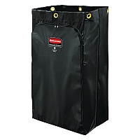 Zippered Vinyl Cleaning Cart Bag for Rubbermaid Commercial FG6173-88, 24 gal, 6.5" x 9.13" x 17.25", Black, 4/Carton (1966720)