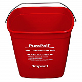 PuraPail Sanitizing Bucket, 6 qt, Polyethylene, Red (55066SEA)