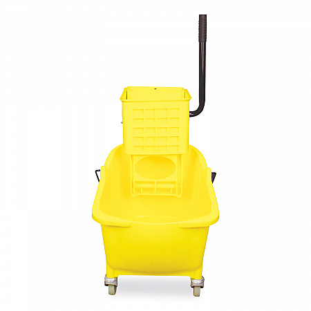 Side-Press Wringer and Plastic Bucket Combo, 12 to 32 oz, Yellow (7Y26363Y)
