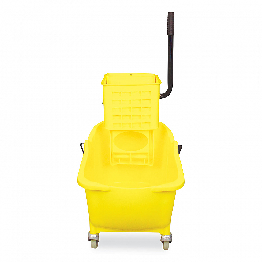Side-Press Wringer and Plastic Bucket Combo, 12 to 32 oz, Yellow (7Y26363Y)
