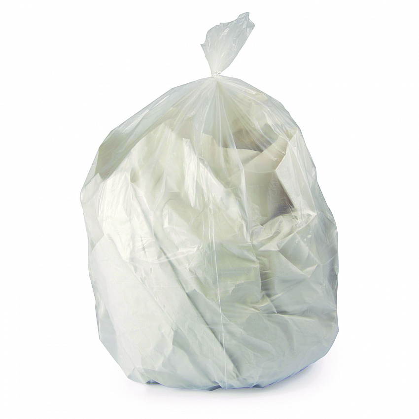 Linear Low-Density Can Liners, 16 gal, 0.7 mil, 24" x 32", Clear, Flat Pack, 500/Carton (H4832HC)