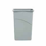 Slim Waste Container, 23 gal, Plastic, Gray (23GLSJGRA)