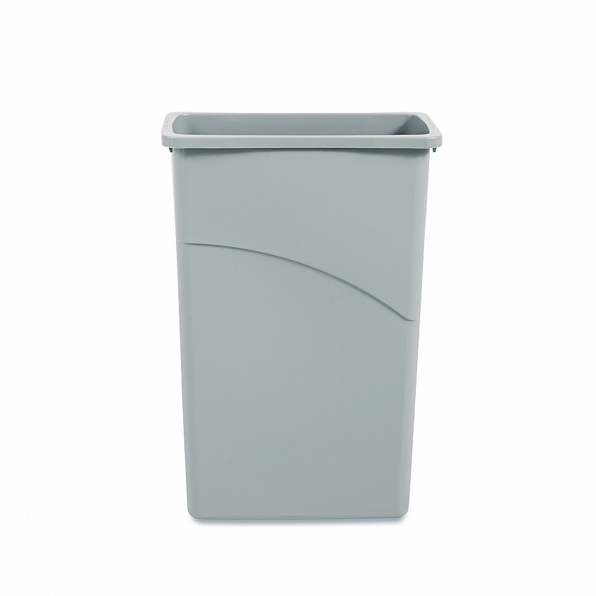 Slim Waste Container, 23 gal, Plastic, Gray (23GLSJGRA)