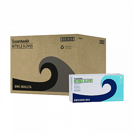 380 Series Disposable General-Purpose Nitrile Gloves, Powder-Free, X-Large, 4 mil Thick, 9.5