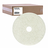Natural Burnishing Floor Pads, 17" Diameter, White, 5/Carton (4017NAT)