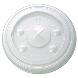 Kal-Clear/Nexclear Drink Cup Lids, Flat, X-Style Straw Slot, Fits 12 oz to 14 oz Cold Cups, Plastic, Translucent, 1,000/CT (LRK1214)