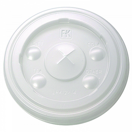 Kal-Clear/Nexclear Drink Cup Lids, Flat, X-Style Straw Slot, Fits 12 oz to 14 oz Cold Cups, Plastic, Translucent, 1,000/CT (LRK1214)