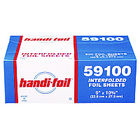 Interfolded Foil Sheets, 55 Gauge, 9 x 10.75, 500/Box, 6 Boxes/Carton (59100)
