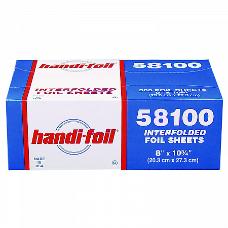 Interfolded Foil Sheets, 55 Gauge, 8 x 10.75, 500/Box, 6 Boxes/Carton (58100)