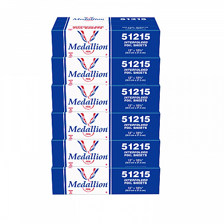 Medallion Interfolded Foil Sheets, 12 x 10.75, 500/Box, 6 Boxes/Carton (51215)