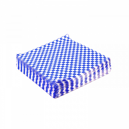 Grease-Resistant Food Wrap, 12 x 12, Blue Check, 5,000/Carton (WG01014)