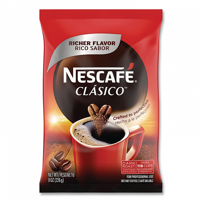 Clasico Dark Roast Instant Coffee, 8 oz Pouch (70948)