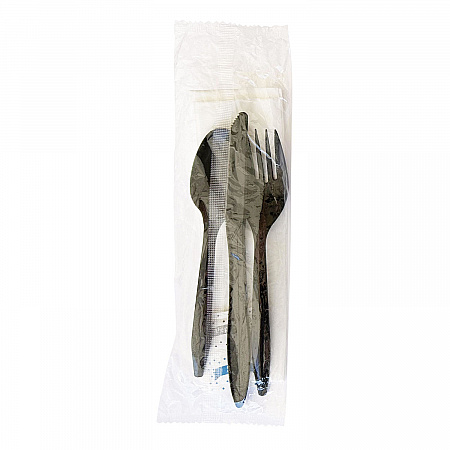 Six-Piece Cutlery Kit, Mediumweight, Fork/Knife/Napkin/Pepper/Salt/Spoon, 5.86