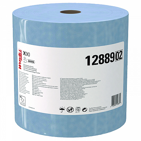 X90 Cloths, Jumbo Roll, 2-Ply, 12.4 x 12.2, Blue Denim, 450/Roll (12889)