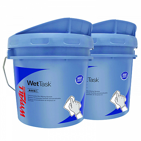 WetTask Customizable Wet Wiping System, 3.5 gal, Blue, 2/Carton (09361)
