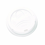 Dome Drink-Thru Lids, Fits 10 oz to 20 oz Dixie Hot Cups, Plastic, White, 100/Pack (D9542PK)
