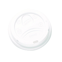 Dome Drink-Thru Lids, Fits 10 oz to 20 oz Dixie Hot Cups, Plastic, White, 100/Pack (D9542PK)