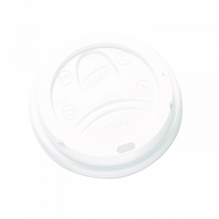 Dome Drink-Thru Lids, Fits 10 oz to 20 oz Dixie Hot Cups, Plastic, White, 100/Pack (D9542PK)