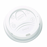 Dome Drink-Thru Lids, Fits 10 oz to 16 oz Hot Cups, Plastic, White, 1,000/Carton (D9542)