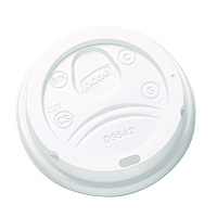 Dome Drink-Thru Lids, Fits 10 oz to 16 oz Hot Cups, Plastic, White, 1,000/Carton (D9542)