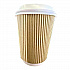 Ripple Hot Cups, 12 oz, Paper, Kraft/White, 500/Carton (CKRC512)