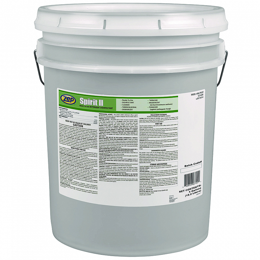 Spirit II Ready-to-Use Detergent Disinfectant, Citrus Scent, 5 gal Pail (67939)
