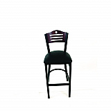Eagle Series Barstool, Supports Up to 300 lb, 28.5" Seat Height, Black Seat, Dark Mahogany Back, Black Base (EBBVBLKB)
