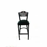 Eagle Series Barstool, Supports Up to 300 lb, 28.5" Seat Height, Black Seat, Dark Walnut Back, Black Base (EBBVBLKC)