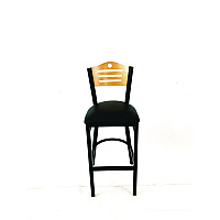 Eagle Series Barstool, Supports Up to 300 lb, 28.5" Seat Height, Black Seat, Natural Back, Black Base (EBBVBLKD)