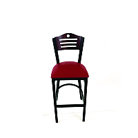 Eagle Series Barstool, Supports Up to 300 lb, 28.5" Seat Height, Burgundy Seat, Dark Mahogany Back, Black Base (EBBVBURB)