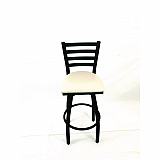 Boggs Series Barstool, Supports Up to 300 lb, 30.5" Seat Height, Cream Seat, Black Back, Black Base (BBBVSCRM)