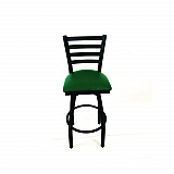 Boggs Series Barstool, Supports Up to 300 lb, 30.5" Seat Height, Green Seat, Black Back, Black Base (BBBVSGRN)