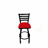 Boggs Series Barstool, Supports Up to 300 lb, 30.5" Seat Height, Red Seat, Black Back, Black Base (BBBVSRED)